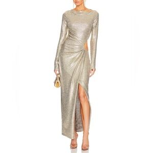 Significant Other Chloe Midi Dress in Gold Size 6